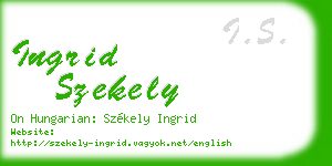 ingrid szekely business card